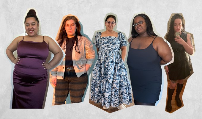 abercrombie & fitch plus-size review: five editors wearing abercrombie & fitch dresses and cardigans