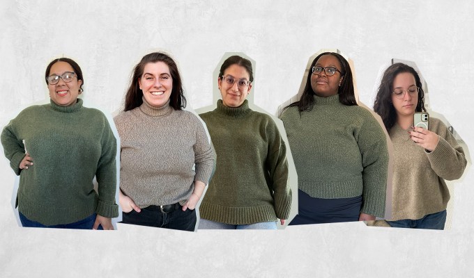 abercrombie & fitch plus-size review: five editors in abercrombie & fitch sweaters