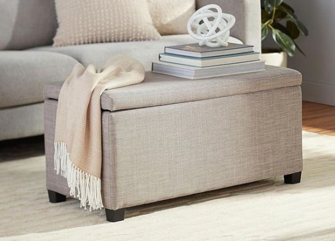 Amazon Basics Upholstered Rectangular Storage Ottoman