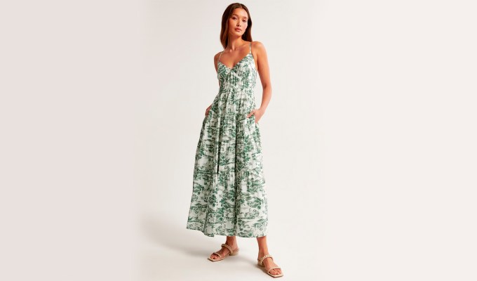 best dresses for big boobs Abercrombie &amp; Fitch Smocked-Waist Midi Dress
