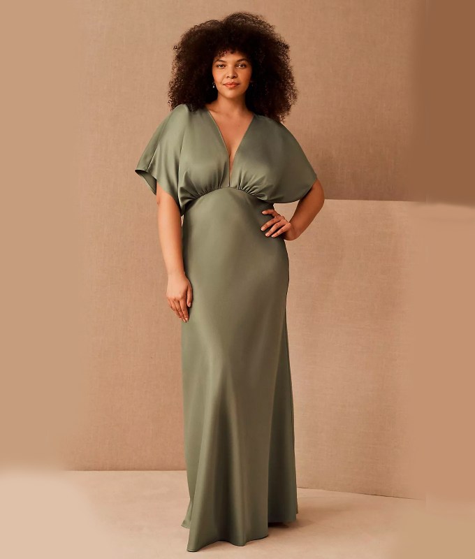 best dresses for big boobs BHLDN Leila Satin Gown