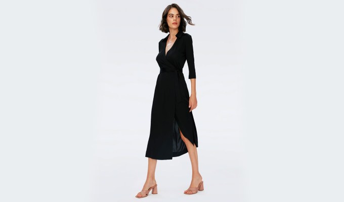 best dresses for big boobs Diane von Furstenberg Abigail Midi Wrap Dress