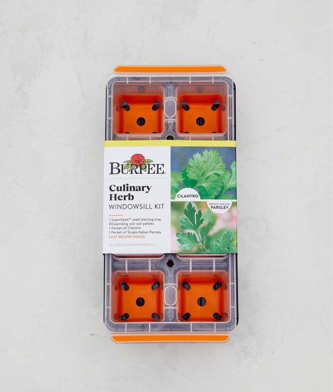 best-gardening-gifts: a orange rectangular box with small seeds.