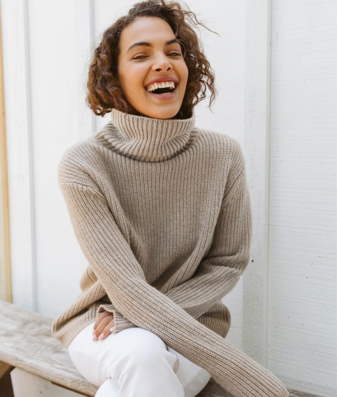 best wool sweaters: jenni kayne cashmere turtleneck