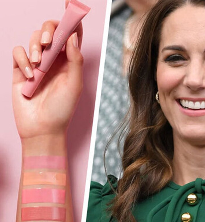Kate Middleton and the Clarins Lip Perfector Shimmering Lip Gloss.