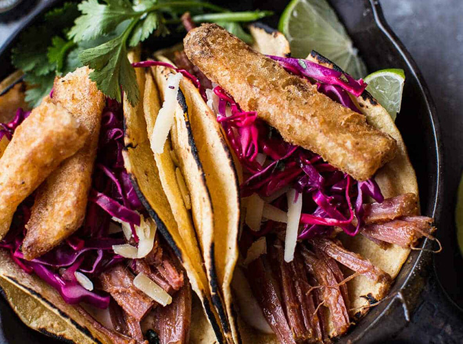 easy Irish recipes: corned beef tacos with beer battered fries