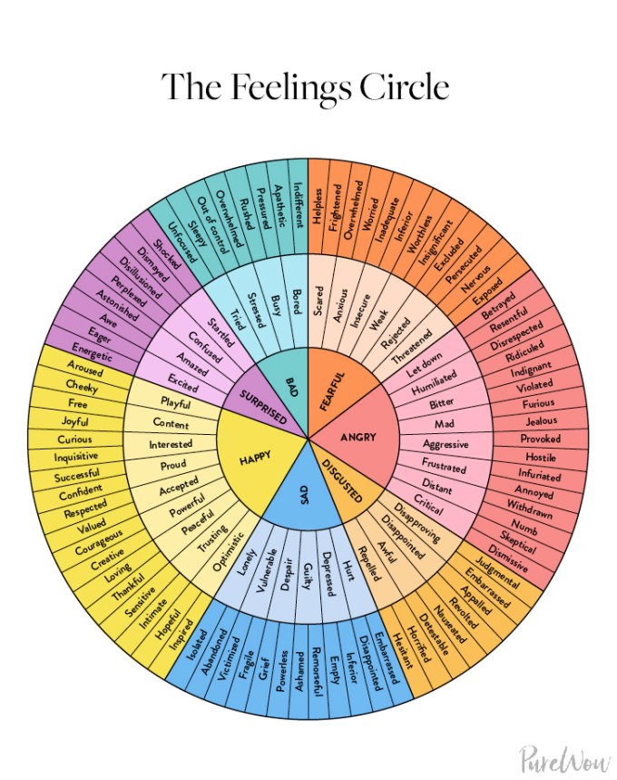 feelings chart wheel