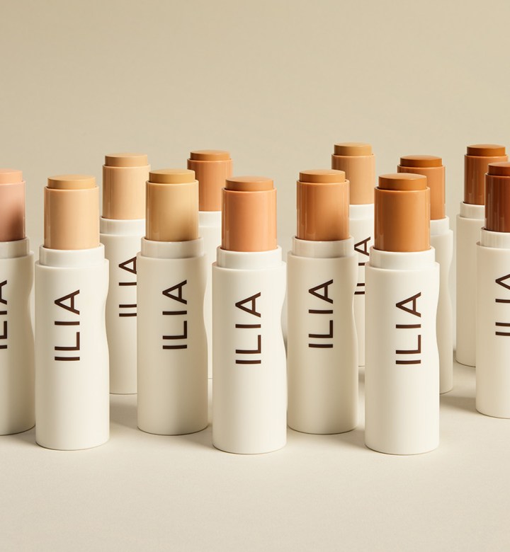 The ILIA Skin Rewind Complexion Stick in different shades.