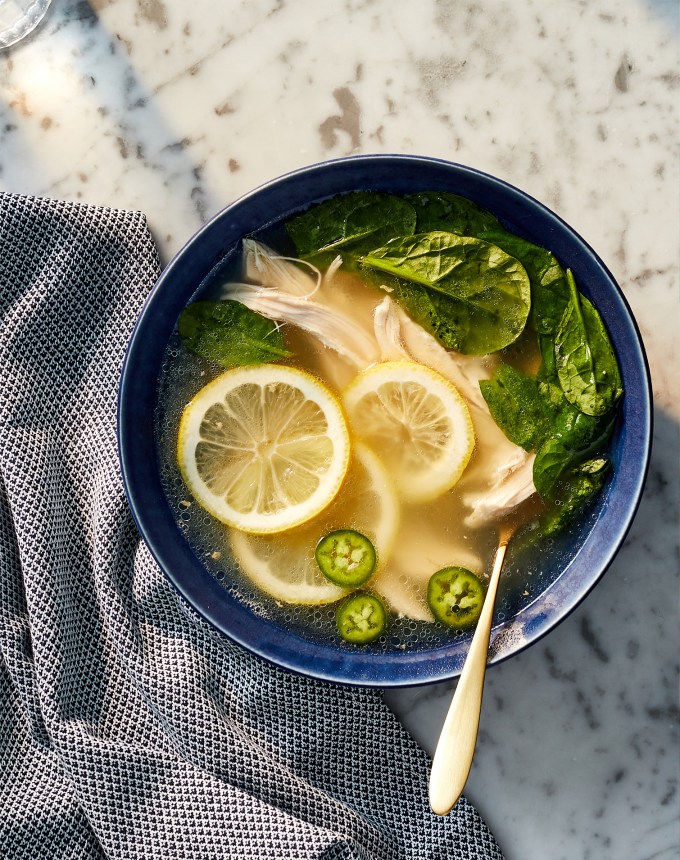 low carb meal plan: spicy lemon ginger chicken soup