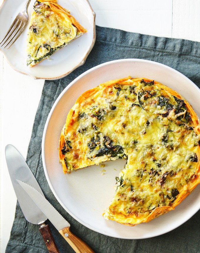 low carb meal plan: quiche with gluten free sweet potato crust