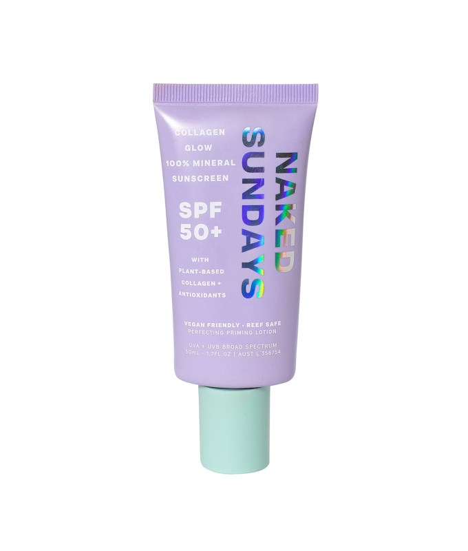 non greasy sunscreen naked sundays collagen glow mineral sunscreen