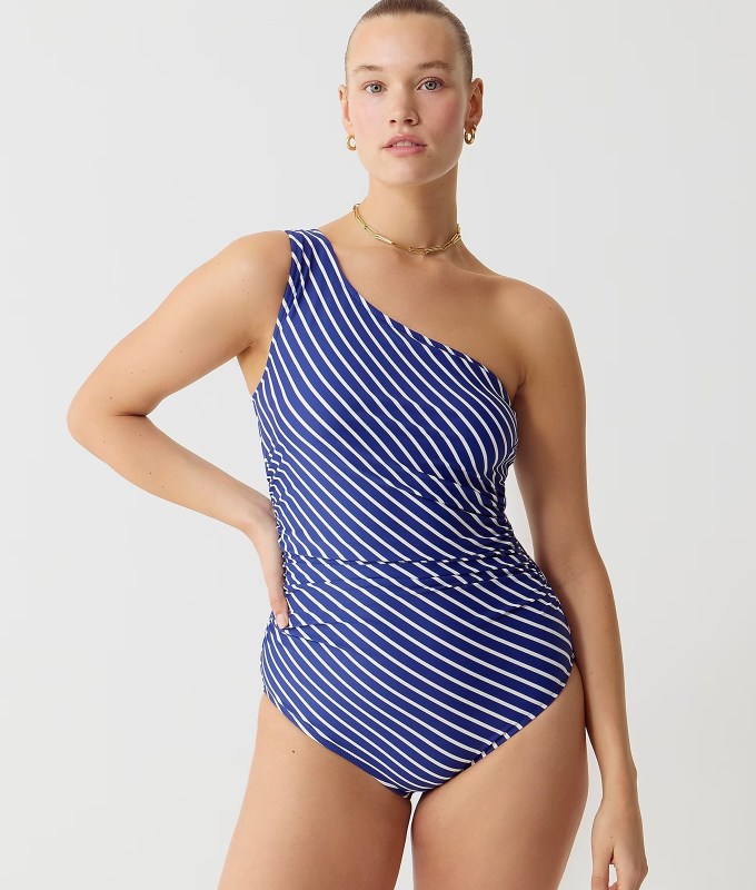 one shoulder one piece best jcrew swimwear 2024