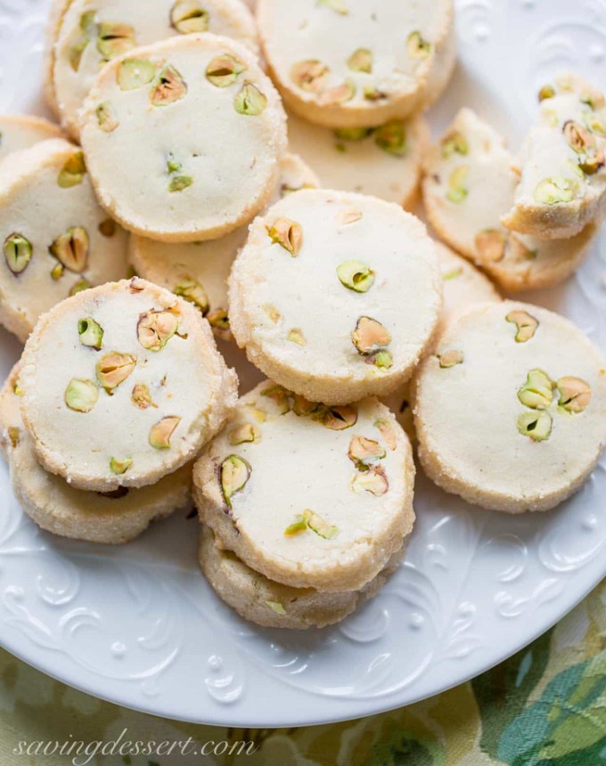 st patrick's day desserts: pistachio shortbread cookies