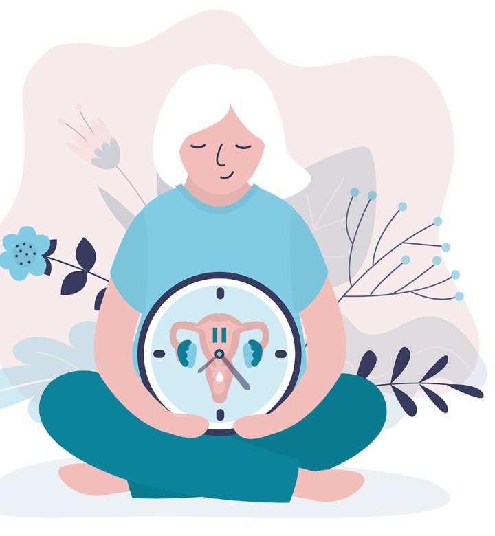 what signals the end of menopause ilustration of an older woman